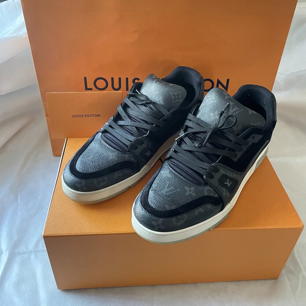 Louis Vuitton Trainer Sneakers - Graphite - Size 12 - w/Box & LV shopping bag